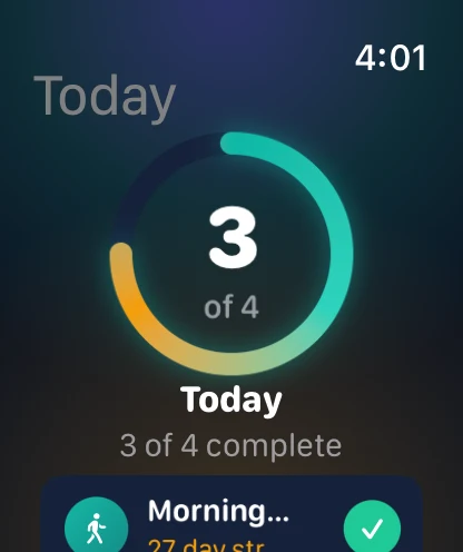 Unlooped on Apple Watch showing today's progress ring